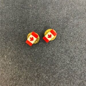 2 Canadian Flag pins with safe backing. EUC. 🇨🇦$5 add-on item🇨🇦
